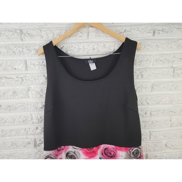 Lucy Diamonds Womens Dress 3X Plus Tank Mini Pull On Tiered Pink Floral BLA90E - Picture 4 of 11